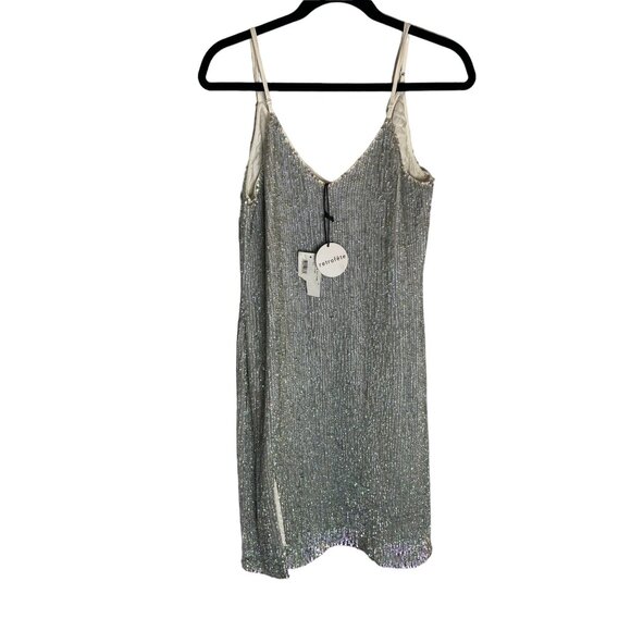 **NWT (flaw) Retrofete Denisa Sequin V-Neck Sleeveless Cocktail Dress-sz Medium - Picture 3 of 16